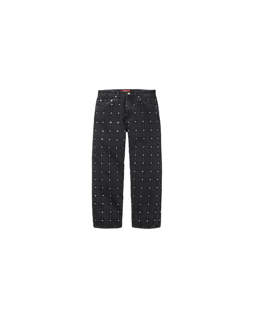 Supreme Black Studded Seam Loose Fit Jean "Ss25