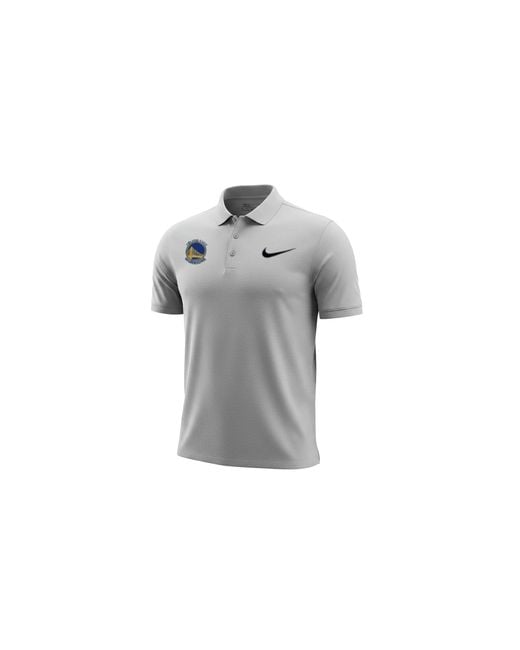 Nike Black Nba Gs Warriors Breathe Heather Polo Wolf (Golf) "Wolf" Gm1004 Wolf" for men