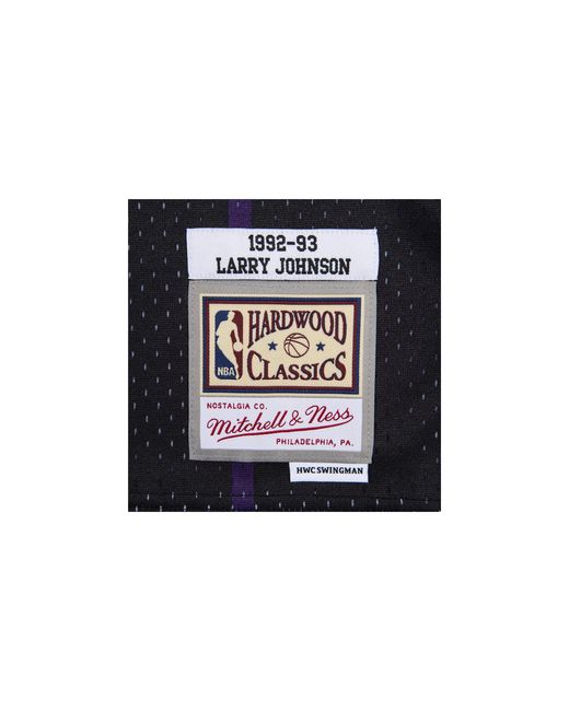 Mitchell & Ness Black Nba Larry Johnson Reload Swingman Jersey "1992 Charlotte Hornets for men