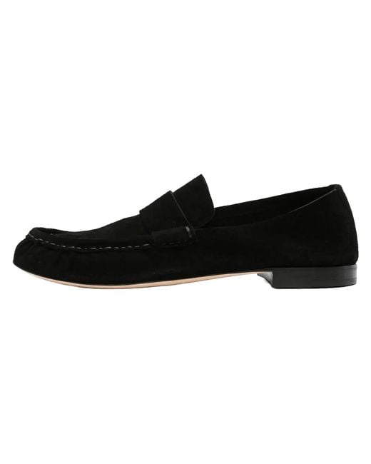 The Row Black Soft Mocassin Loafers F2096 L305 Blk" for men