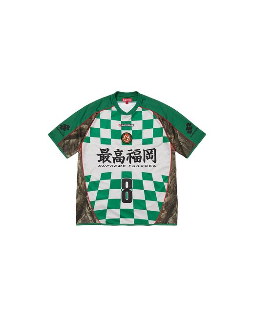 Supreme Green Checkerboard Soccer Jersey "Ss26