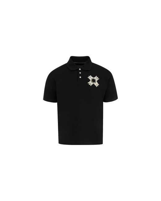 Amiri Black Quad Ma Logo Embroidered Polo T-Shirt Amjypo1011 001" for men
