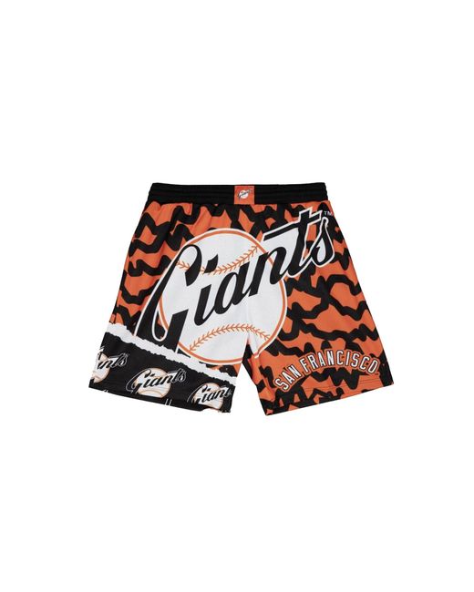 Mitchell & Ness Black Jumbotron 2.0 Sublimated Shorts "Nba San Francisco Giants" Pshr1220 Sfgyypppbkor" for men