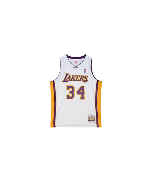 Mitchell & Ness Black Authentic Jersey "Nba La Lakers 03-04 Shaquille O'Neal" Ajy4Ac18067 Lalwhit03Son" for men