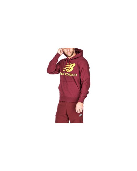 New Balance Red Nb Essentials Stacked Logo Pullover Hoodie "Golden Hour" Mt03558 Gth" for men
