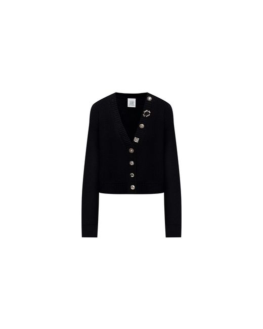 Vetements Black Fancy Button Mini Cardigan Wh76Kn220B Blac"