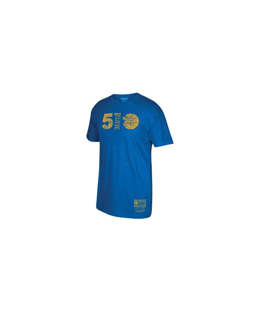 Mitchell & Ness Blue Believe T-Shirt "Nba Golden State Warriors" Bmtrba18251 Gswroya" for men