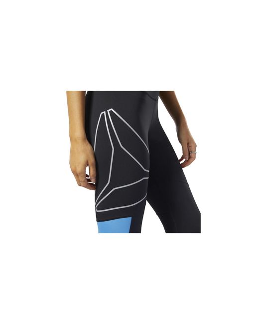 Reebok Black One Series Running Delta Tights Ec2990"