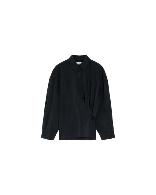 Lemaire Black Straight Collar Twisted Shirt Sh1141 Lf1308 Bk999"