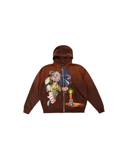 Travis Scott Brown Ecko Maintaining Zip Hoodie Tsuc89"