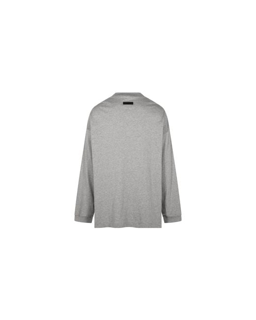 Fear Of God Black Tab Long Sleeve Tee "Dark Heather Oatmeal" 125Sp244203F" for men
