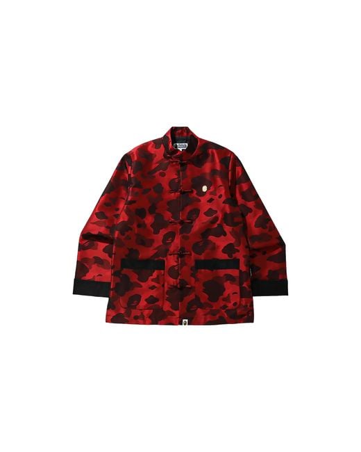 A Bathing Ape Red Color Camo Padded Chinese Jacket 1H20 140 003" for men