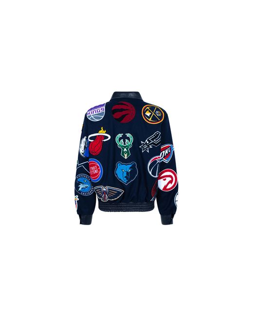 Jeff Hamilton Black Nba Collage Wool Jacket Nba 101 Nvy"