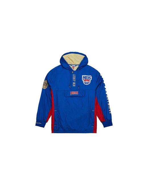 Mitchell & Ness Blue Team Og 2.0 Anorak Windbreaker Vintage Logo "Nba Nets" Ojpo7093 Njnyyppproya" for men