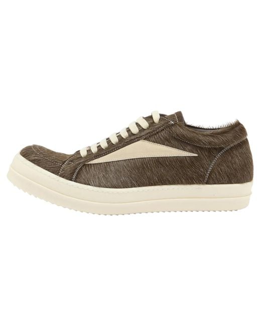 Rick Owens Black Hollywood Vintage Sneaker Low Fur Milk" Rr02E1897 Lhlclv 10611" for men
