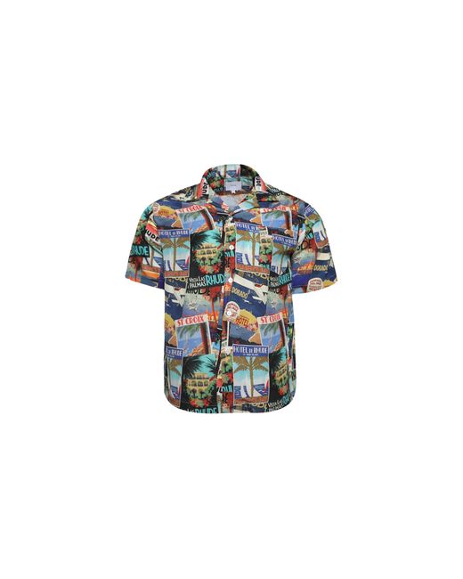 Rhude Black Postcard Shirt Rhps24Sr08174976" for men