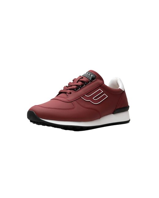Bally Red Galaxy Rubberized Leather Trainer for men