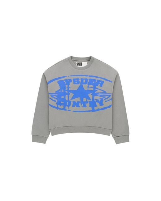 Sp5der Blue Cuntry Crewneck "Baby Slate" 591" for men