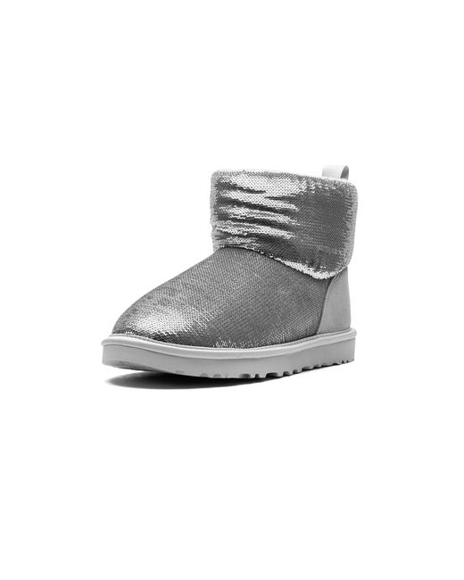 Ugg Gray Classic Mini Boot "Mirror Ball" 1151291 Slvr"