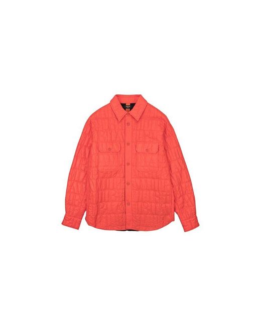 Amiri Red Quilted Logo Over Shirt Casual Button-Down for men