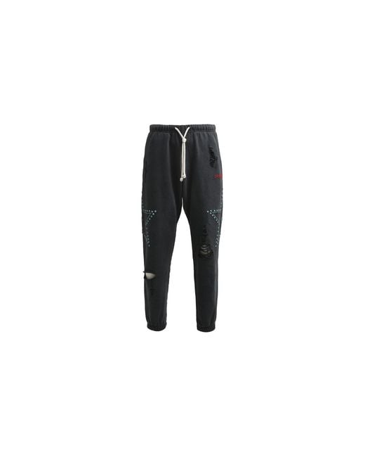 Satoshi Nakamoto Black Distressed Star Studded Sweatpants Multi" Sat070" for men