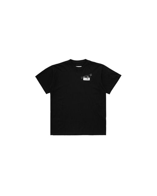MM6 by Maison Margiela Black Logo Tape T-Shirt Sh2Gc0030M20048900" for men