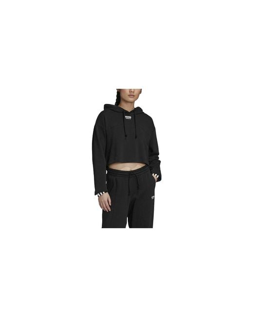 Adidas Black Originals Cropped Hoodie Gd3090"