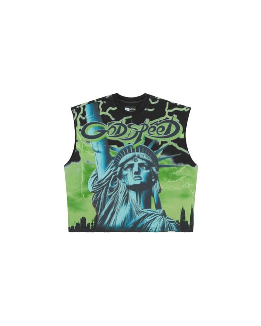 GODSPEED NEW YORK Green Voltage Sleeveless T-Shirt "Lime" Gs442" for men