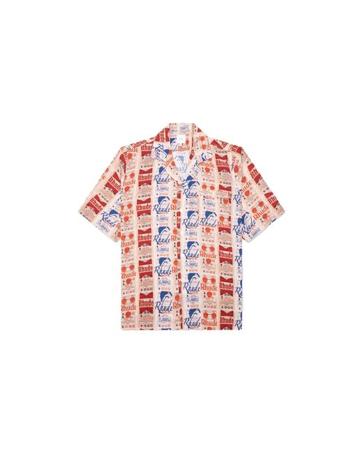 Rhude Red Voyage De Silk Shirt Rhss24Sr101741080108" for men