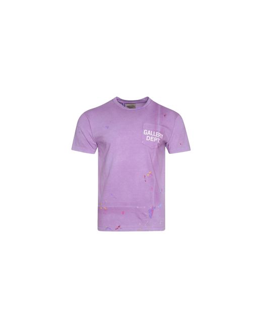 GALLERY DEPT. Purple Paint Splatter Logo T-Shirt K5Y4R6Wk" for men