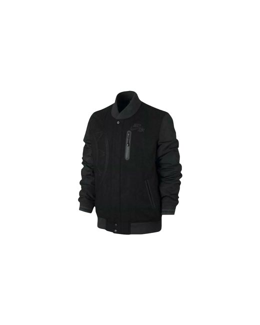 Nike Black Air Destroyer Letterman Wool Championship Jacket 860089 010" for men