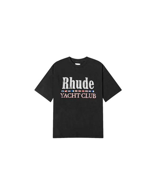 Rhude Black Flag T-Shirt "Yacht Club" Rhss24Tt10012610" for men