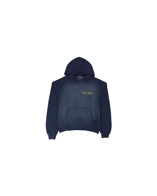 THIRTEENTH STUDIO Blue Faded Hoodie Fadded Hoodie" for men