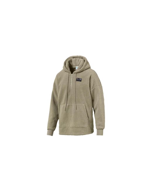 PUMA Black Downtown Sherpa Halfzip Hoodie "Elephant Skin" 576770 38" for men