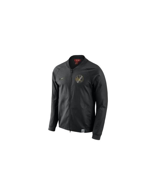 Nike Black Nba Modern Varsity Jacket "Golden State Warriors" 860800 010" for men