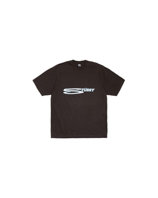 Stussy Black Stretch Tee Pigment Dyed "Faded" Stus259" for men