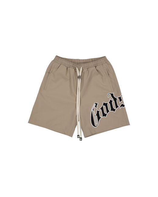 GODSPEED NEW YORK Black Og Logo Nylon Shorts "Sand" Gs389" for men
