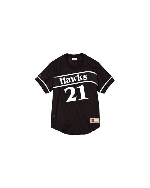 Mitchell & Ness Black Nba Mesh Name & Number Crew Neck "Dominique Wilkins Hawks" Ba8X4G-Aha-K-Kvm" for men