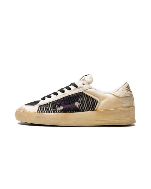 Golden Goose Deluxe Brand Black Stardan Nappa Net And Foam Upper Leather Star Nappa Toe And Tongue "Ecru" Shoes for men
