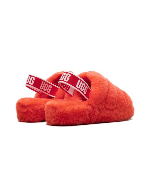 Ugg Red Fluff Yeah Slide Currant" 1095119 Rcrr"