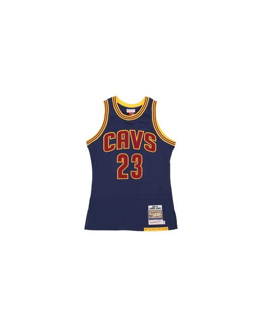 Mitchell & Ness Blue Dark Jersey "Nba Cavaliers 2015 Lebron James" Ajy47095 Cca15Ljaasbl" for men