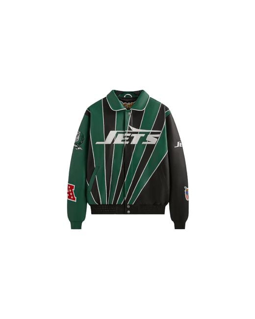 Kith Green Jeff Hamilton Nfl Jets Leather Varsity Jacket 224" for men