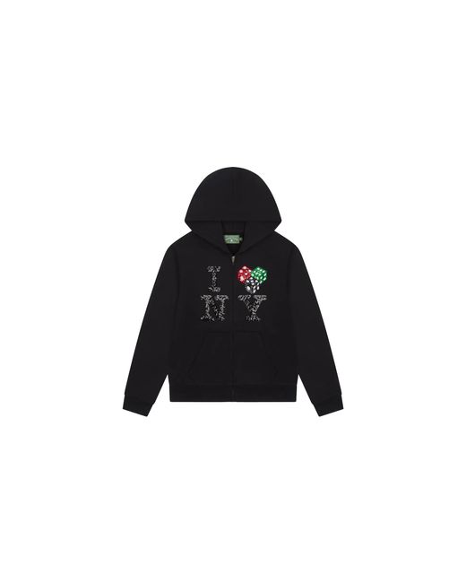 DENIM TEARS Black “I Love Ny” Zip-Up Hoodie Dt275" for men