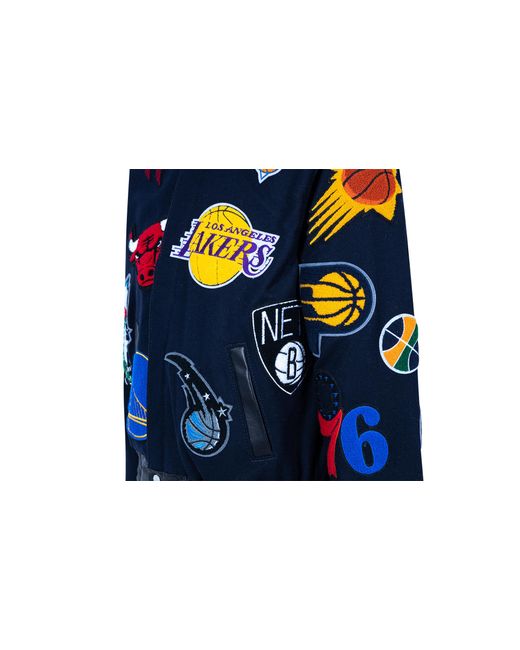 Jeff Hamilton Black Nba Collage Wool Jacket Nba 101 Nvy"