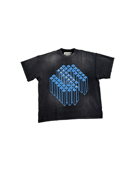 Satoshi Nakamoto Black Gridlock T-Shirt Sat037" for men