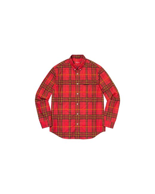 Supreme Red Spray Tartan Shirt "Ss21
