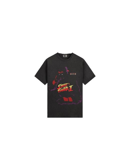 Kith Black Capcom Ryu Needle Point Vintage T-Shirt Khm034314 001" for men