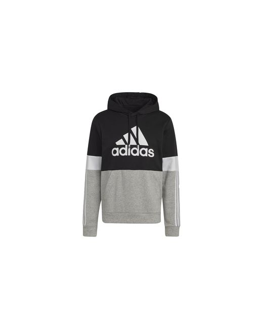 Adidas Black Essentials Fleece Colorblock Hoodie Medium Heather" H14646" for men