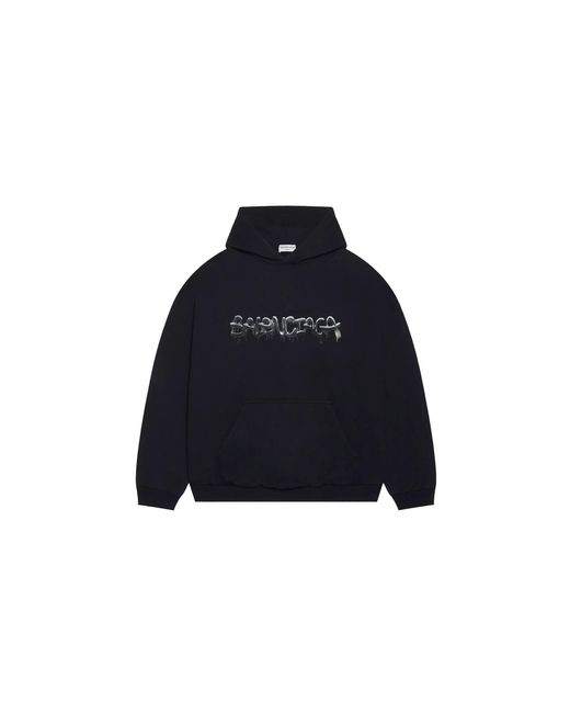Balenciaga Blue Slime Logo Hooded Sweatshirt 675003 Tlvf2 1069" for men