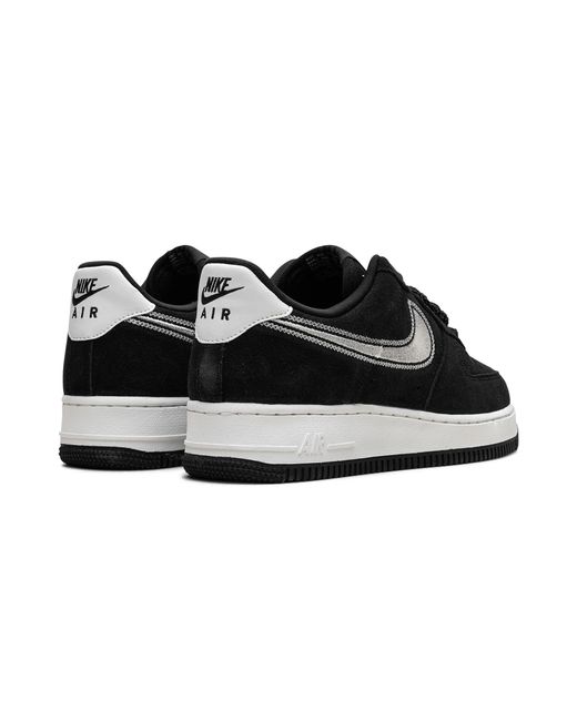 Nike Black Air Force 1 Low '07 Lv8 Sail Embroidered Swoosh" Hj4465 001" for men